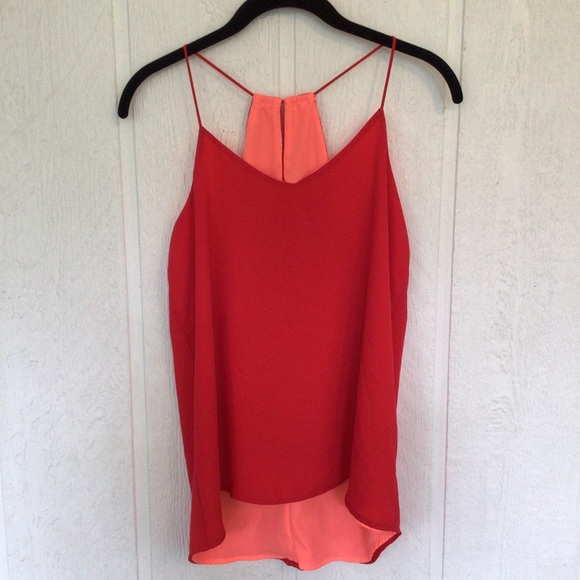 EXPRESS BARCELONA REVERSIBLE ORANGE RED TANK TOP SMALL - Picture 2 of 6